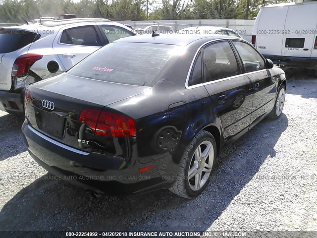 WAUAF78E77A131732 - 2007 AUDI A4 2/TURBO BLACK photo 4