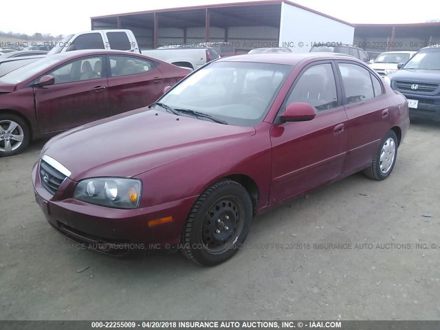 KMHDN46D95U946615 - 2005 HYUNDAI ELANTRA GLS/GT RED photo 2