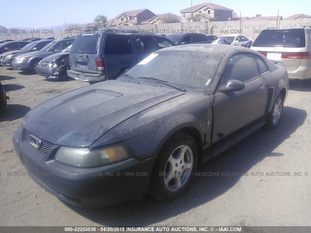 1FAFP40462F226288 - 2002 FORD MUSTANG BLUE photo 2