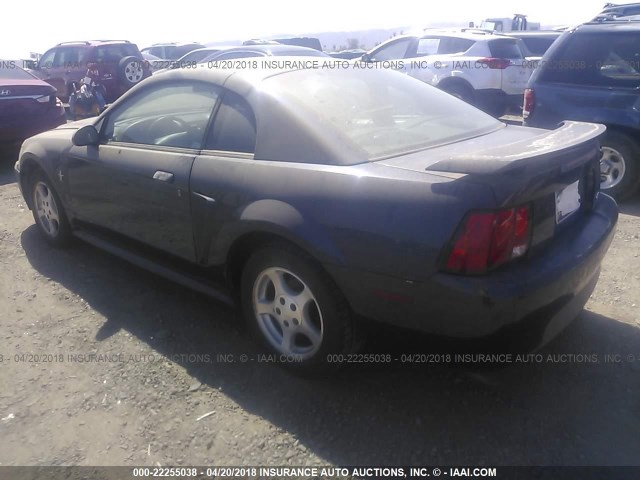 1FAFP40462F226288 - 2002 FORD MUSTANG BLUE photo 3