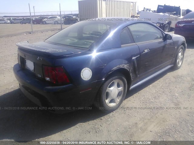 1FAFP40462F226288 - 2002 FORD MUSTANG BLUE photo 4