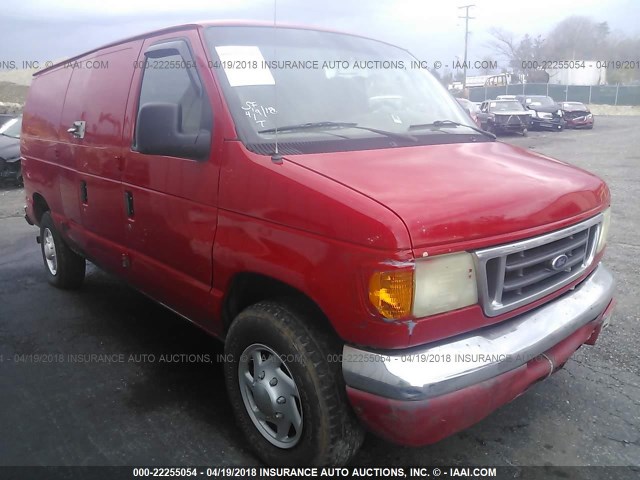 1FTSE34L44HA59768 - 2004 FORD ECONOLINE E350 SUPER DUTY VAN RED photo 1