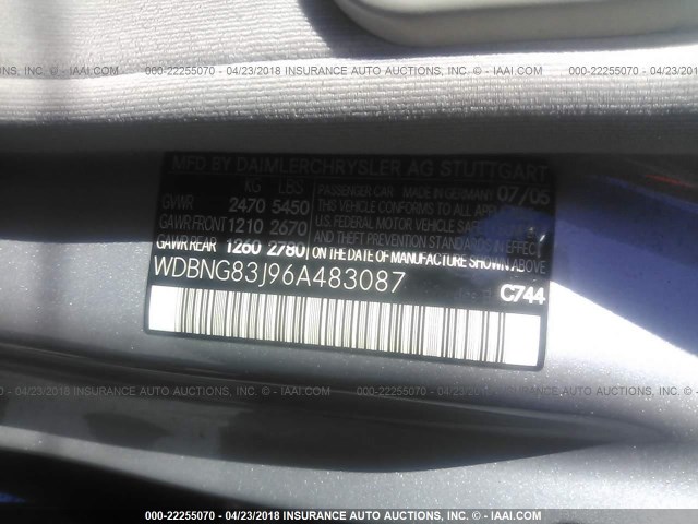 WDBNG83J96A483087 - 2006 MERCEDES-BENZ S 430 4MATIC SILVER photo 9