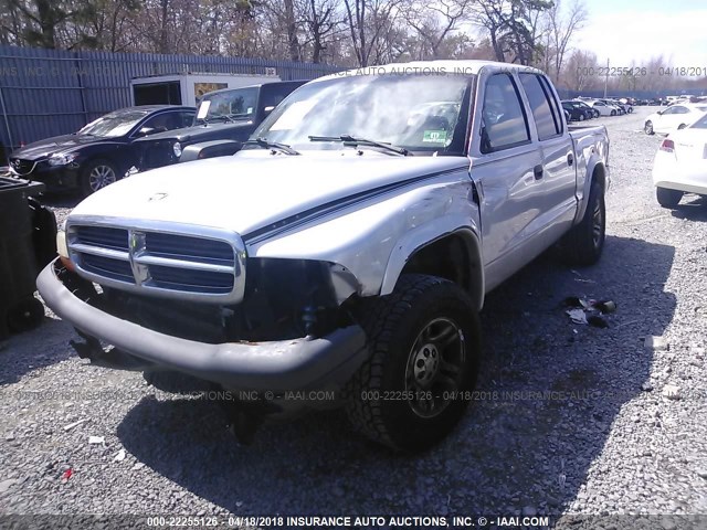 1D7HG38K74S556103 - 2004 DODGE DAKOTA QUAD SPORT SILVER photo 2