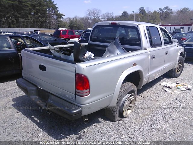 1D7HG38K74S556103 - 2004 DODGE DAKOTA QUAD SPORT SILVER photo 4