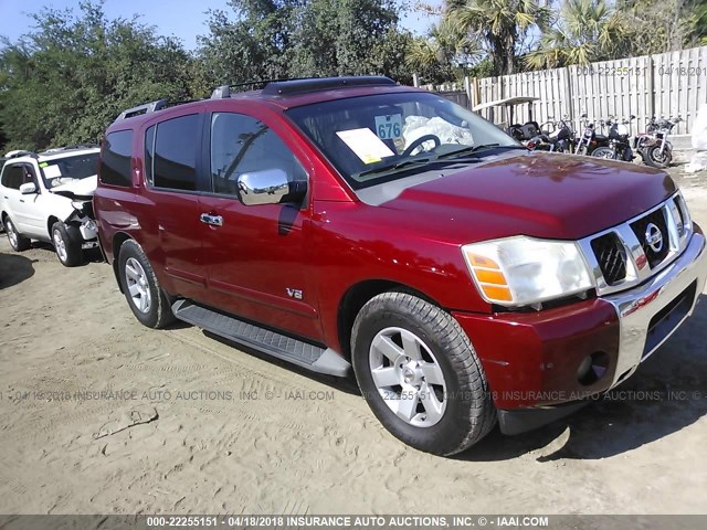 5N1BA08AX7N701463 - 2007 NISSAN ARMADA SE/LE RED photo 1