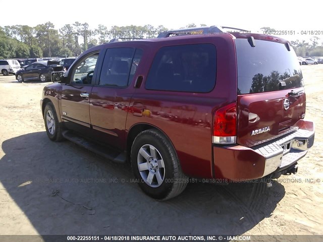 5N1BA08AX7N701463 - 2007 NISSAN ARMADA SE/LE RED photo 3