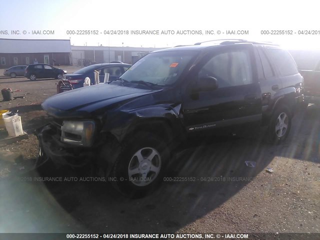 1GNDS13S442197688 - 2004 CHEVROLET TRAILBLAZER LS/LT BLACK photo 2