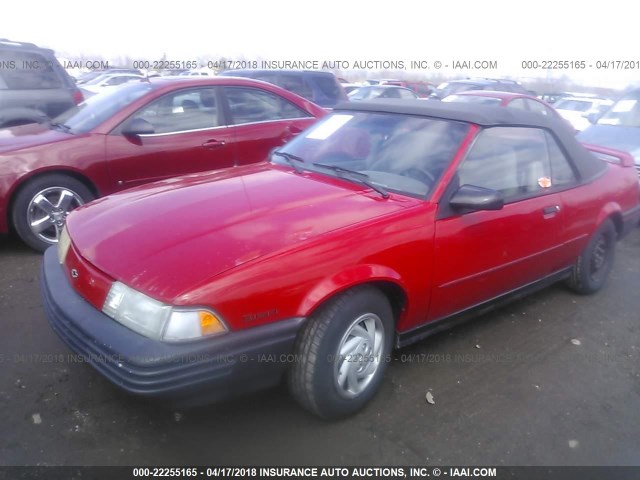 1G1JC34T8R7299767 - 1994 CHEVROLET CAVALIER RS RED photo 2
