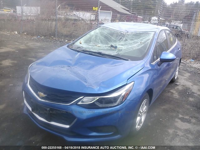 1G1BE5SM0G7259105 - 2016 CHEVROLET CRUZE LT BLUE photo 2