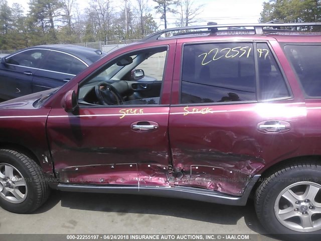 KM8SC13D23U393318 - 2003 HYUNDAI SANTA FE GLS/LX RED photo 6