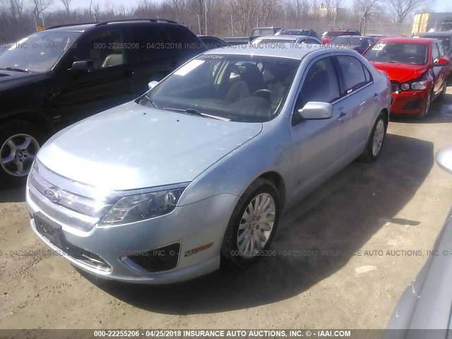 3FADP0L39AR291494 - 2010 FORD FUSION HYBRID Light Blue photo 2