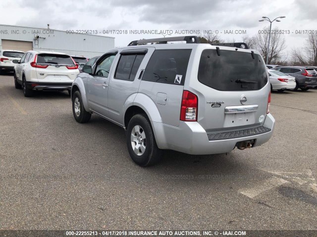 5N1AR18B78C645224 - 2008 NISSAN PATHFINDER S/LE/SE SILVER photo 3