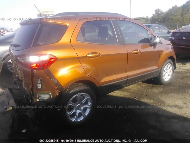 MAJ3P1TE1JC162327 - 2018 FORD ECOSPORT SE ORANGE photo 4