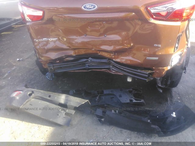 MAJ3P1TE1JC162327 - 2018 FORD ECOSPORT SE ORANGE photo 6