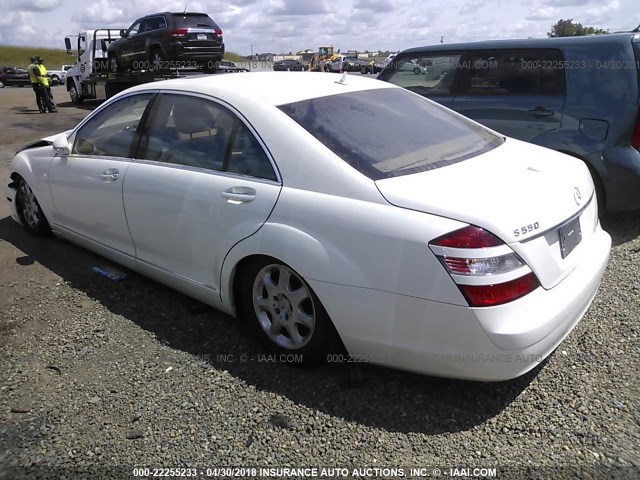 WDDNG71X77A058610 - 2007 MERCEDES-BENZ S 550 WHITE photo 3