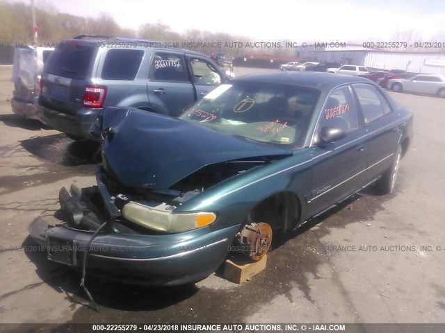 2G4WS52M9X1630921 - 1999 BUICK CENTURY CUSTOM GREEN photo 2