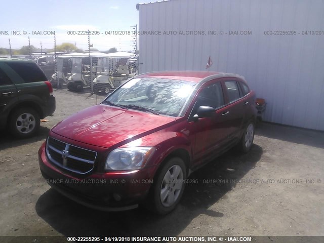 1B3HB48B17D594659 - 2007 DODGE CALIBER SXT RED photo 2