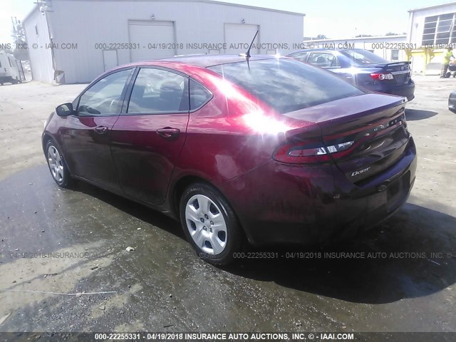 1C3CDFAA0FD316337 - 2015 DODGE DART SE RED photo 3