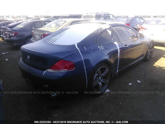 WBAEH73445CF95401 - 2005 BMW 645 CI AUTOMATIC Көк фото 4