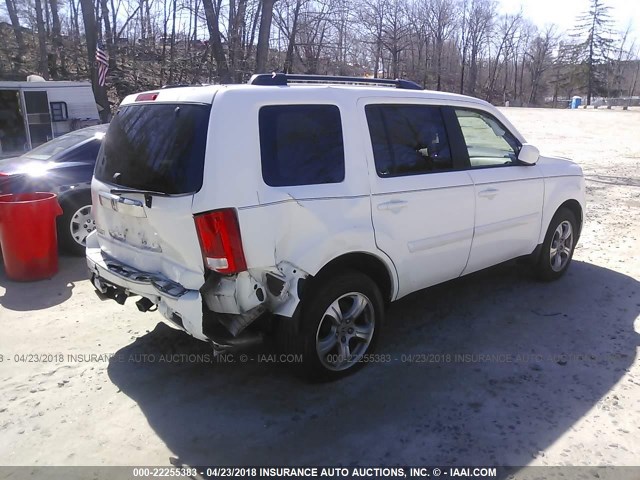 5FNYF3H75CB029018 - 2012 HONDA PILOT EXLN WHITE photo 4