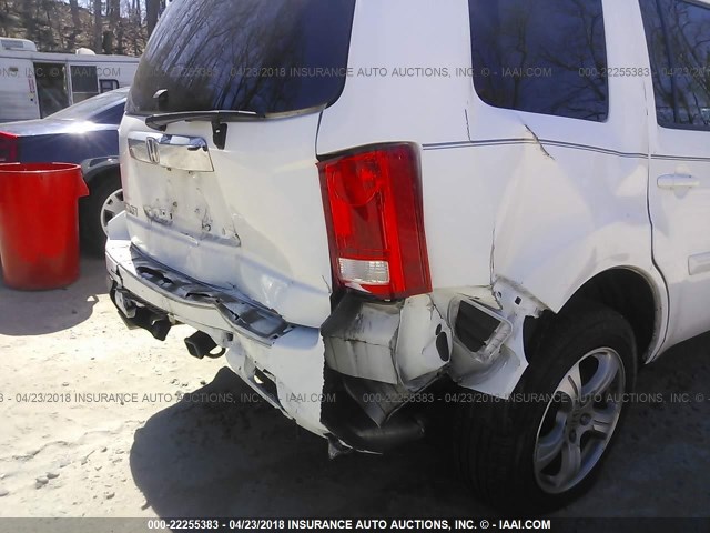 5FNYF3H75CB029018 - 2012 HONDA PILOT EXLN WHITE photo 6