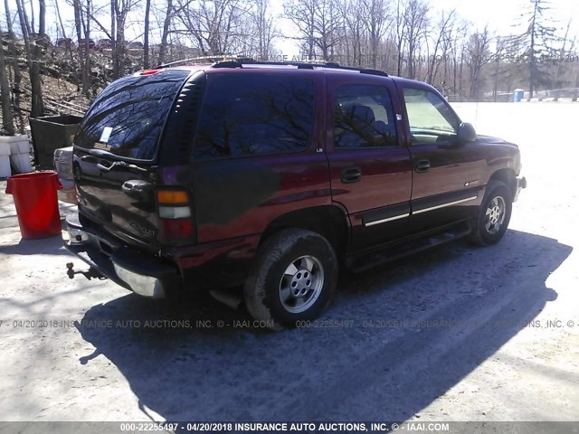 1GNEC13Z32J331429 - 2002 CHEVROLET TAHOE C1500 MAROON photo 4