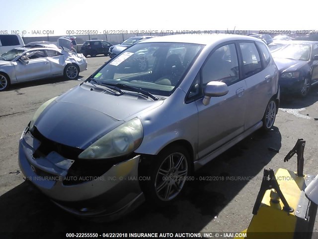 JHMGD37667S055919 - 2007 HONDA FIT S SILVER photo 2