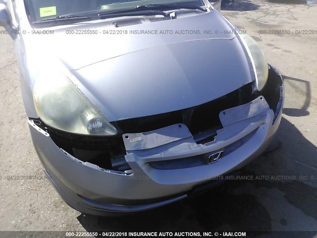 JHMGD37667S055919 - 2007 HONDA FIT S SILVER photo 6