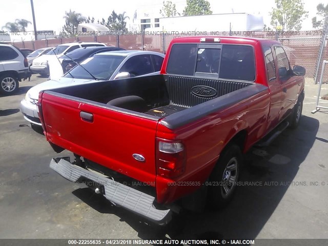 1FTYR14U72PA89703 - 2002 FORD RANGER SUPER CAB RED photo 4