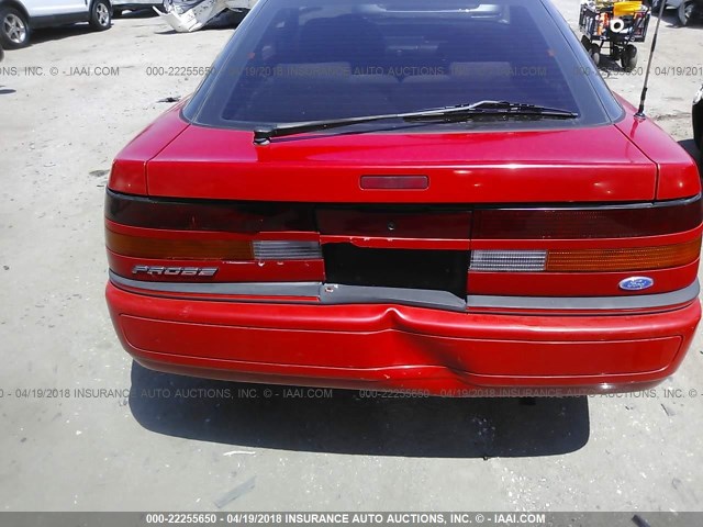 1ZVBT21C1K5165451 - 1989 FORD PROBE LX RED photo 6