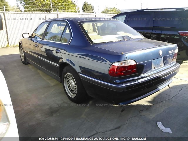 WBAGJ8320VDM08129 - 1997 BMW 740 IL BLUE photo 3