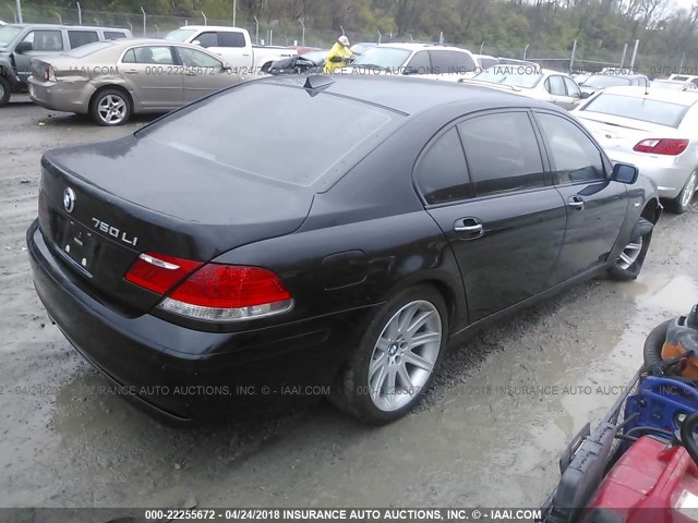 WBAHN83506DT38569 - 2006 BMW 750 LI BLACK photo 4