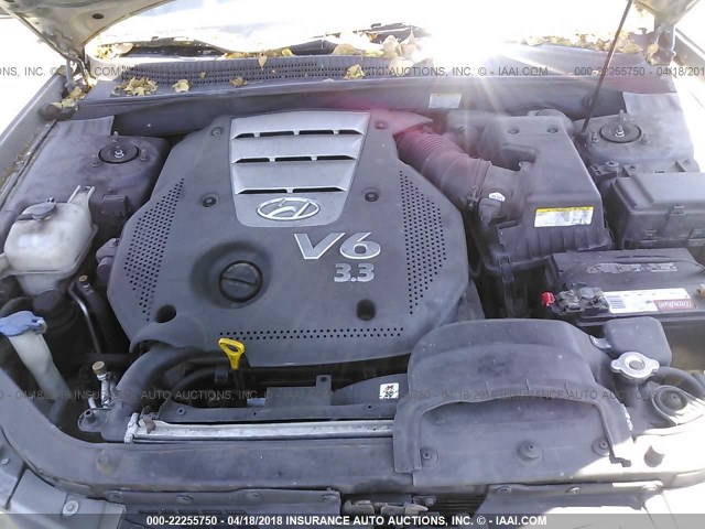 5NPEU46F18H301033 - 2008 HYUNDAI SONATA SE/LIMITED GRAY photo 10