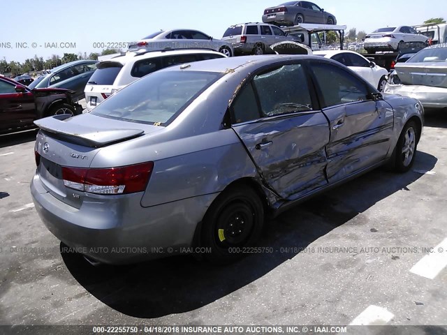 5NPEU46F18H301033 - 2008 HYUNDAI SONATA SE/LIMITED GRAY photo 4