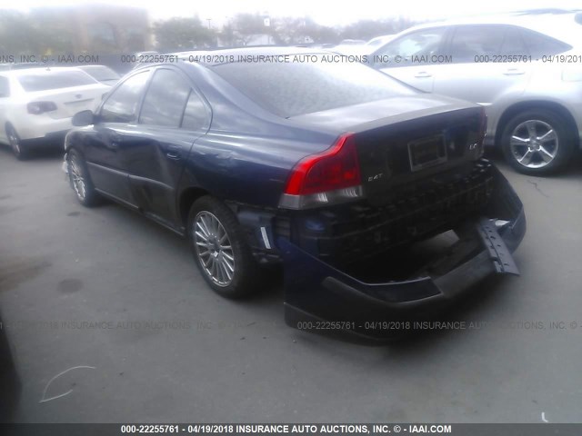 YV1RS58D632255874 - 2003 VOLVO S60 2.4T BLUE photo 3