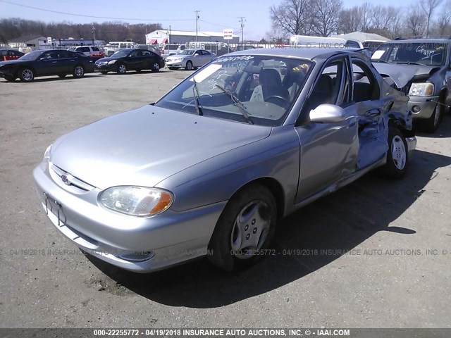 KNAFB121915067844 - 2001 KIA SEPHIA LS SILVER photo 2