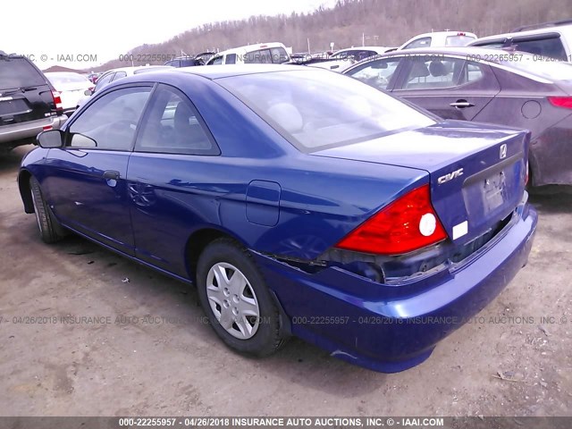 1HGEM22145L070670 - 2005 HONDA CIVIC DX VP Mavi foto 3