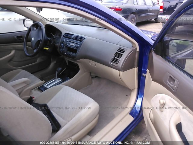 1HGEM22145L070670 - 2005 HONDA CIVIC DX VP Mavi foto 5