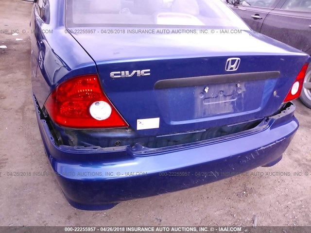 1HGEM22145L070670 - 2005 HONDA CIVIC DX VP Mavi foto 6