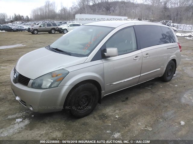 5N1BV28U44N320486 - 2004 NISSAN QUEST S/SE/SL GOLD photo 2