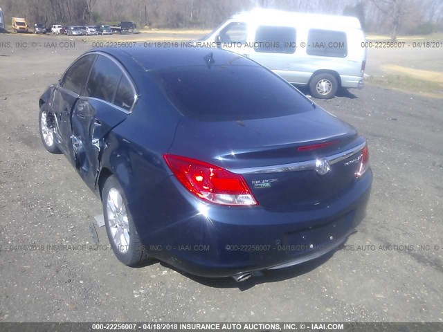 W04GY5GV5B1063978 - 2011 BUICK REGAL CXL BLUE photo 3