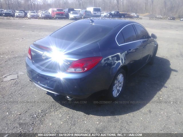 W04GY5GV5B1063978 - 2011 BUICK REGAL CXL BLUE photo 4