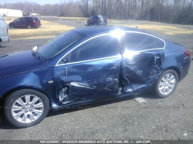 W04GY5GV5B1063978 - 2011 BUICK REGAL CXL BLUE photo 6