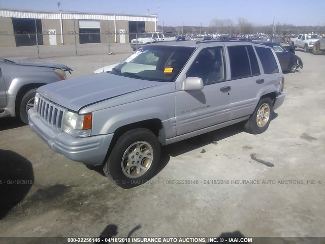 1J4GX78Y6VC545021 - 1997 JEEP GRAND CHEROKEE LIMITED SILVER photo 2