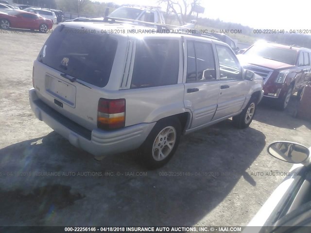 1J4GX78Y6VC545021 - 1997 JEEP GRAND CHEROKEE LIMITED SILVER photo 4