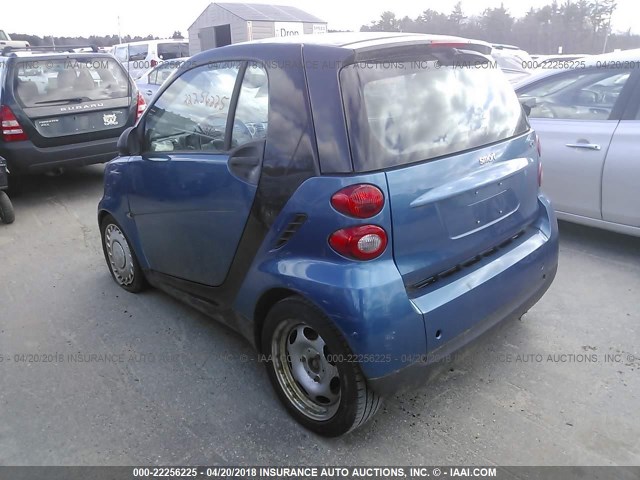 WMEEJ31XX9K249036 - 2009 SMART FORTWO PURE/PASSION BLUE photo 3