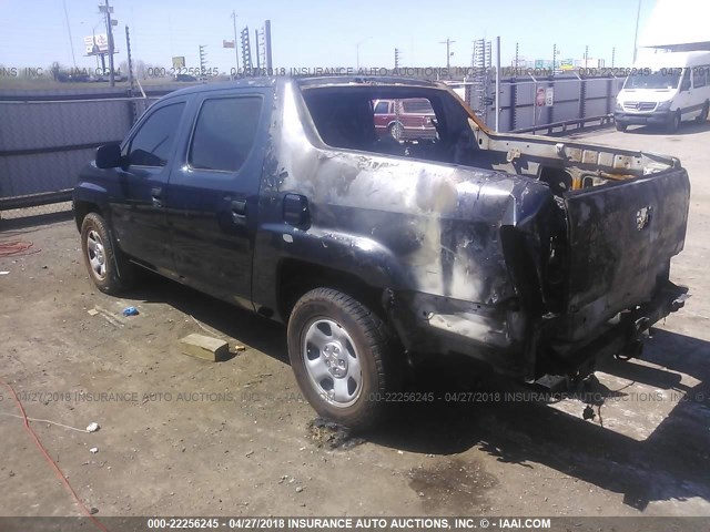 5FPYK1F23BB451463 - 2011 HONDA RIDGELINE RT BLUE photo 3