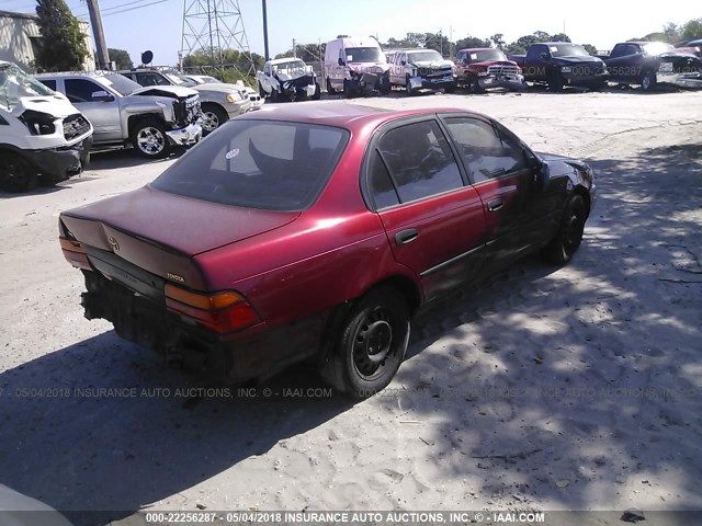 2T1AE09B8RC061044 - 1994 TOYOTA COROLLA LE/DX RED photo 4