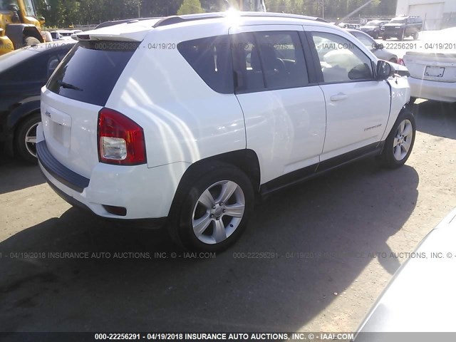 1C4NJCBA7CD612008 - 2012 JEEP COMPASS SPORT WHITE photo 4